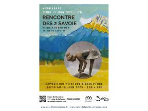 Affiche exposition peinture et sculpture Rencontre des 2 Savoie