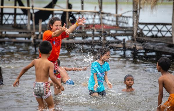 Jeux d'eau pendant les camps PSE