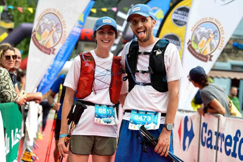 Romain et sa compagne pendant le Grand Raid des Pyrénées