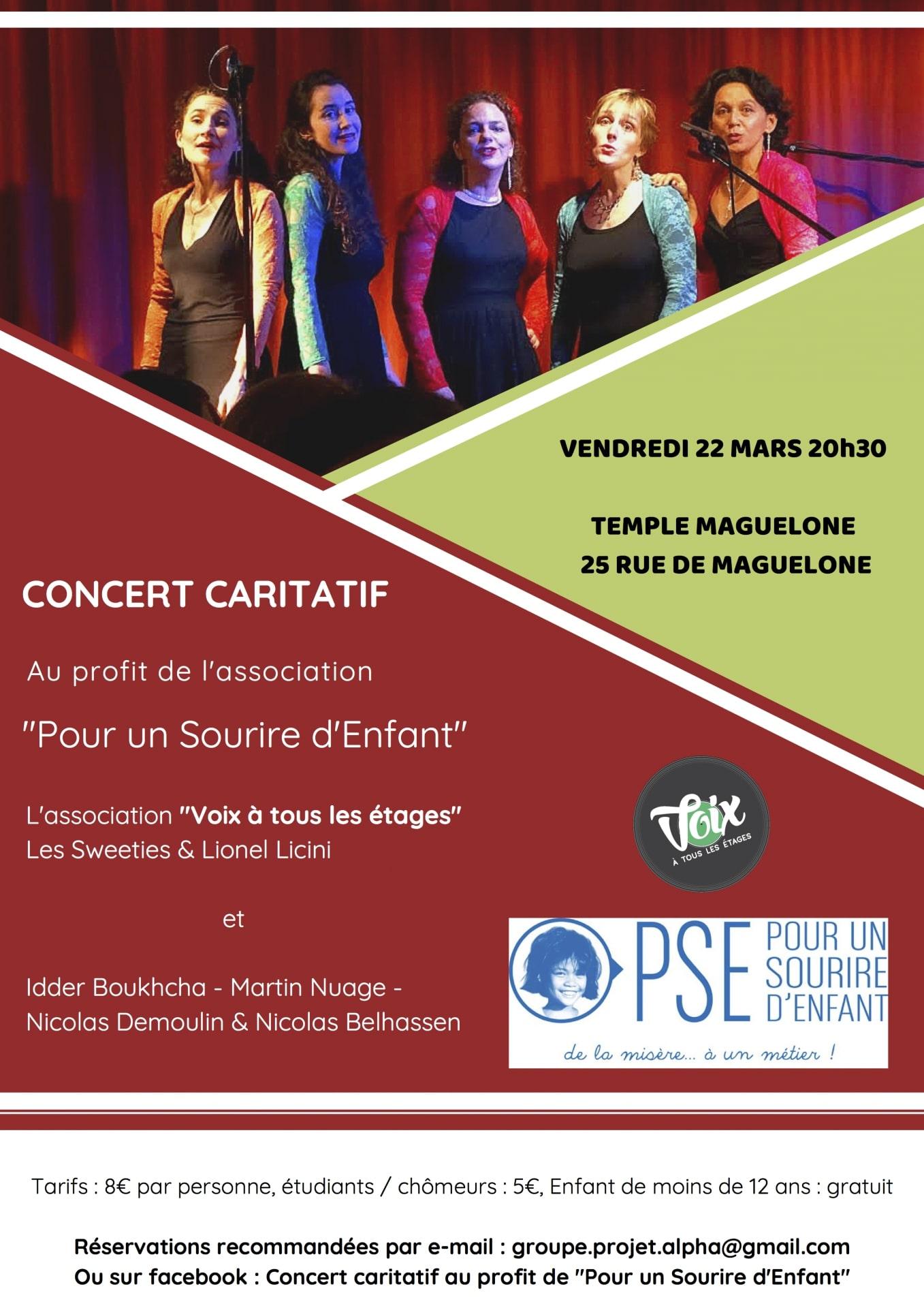 Affiche concert caritatif au profit de PSE à Montpellier en 2019