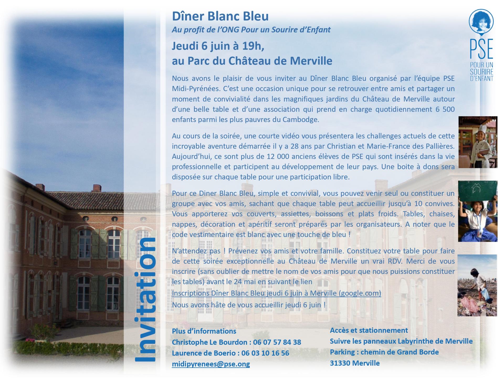 Informations diner en blanc bleu PSE Midi Pyrénées 2024